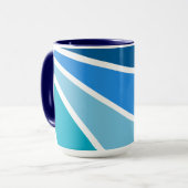 Blue Rays benutzerdefinierte Monogramm-Tasse Tasse (Vorderseite Links)