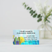 Blue Rays Custom Cleaning Service Janitorial Maid Visitenkarte (Stehend Vorderseite)