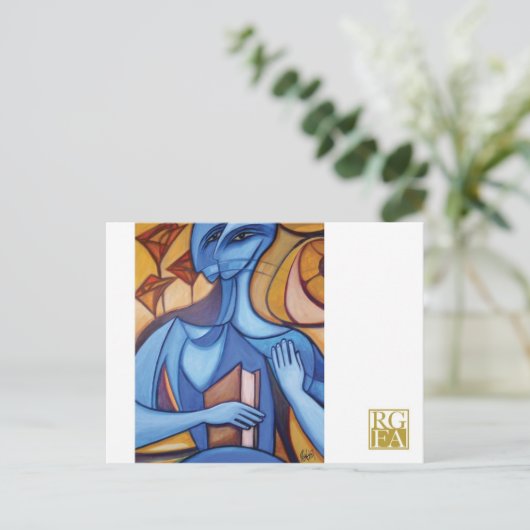 Blue Reader Postcard Postkarte (Stehend Vorderseite)