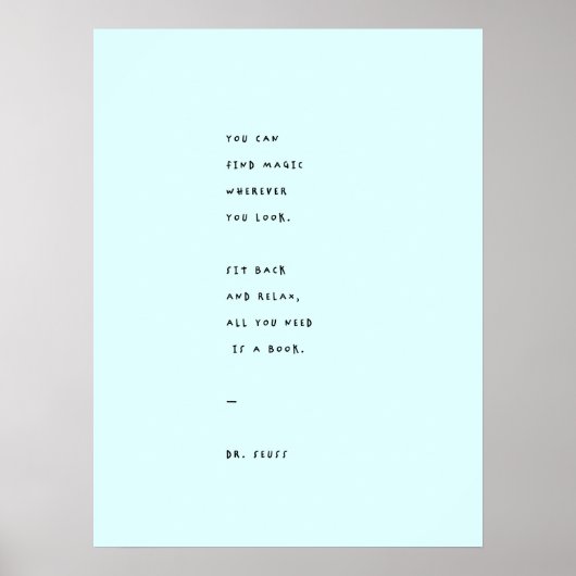 Blue Reading Day mit Dr. Suess Quote Poster (Vorne)