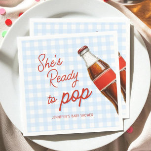 Blue Ready to Pop Soda Pop Cola Baby Dusche Serviette