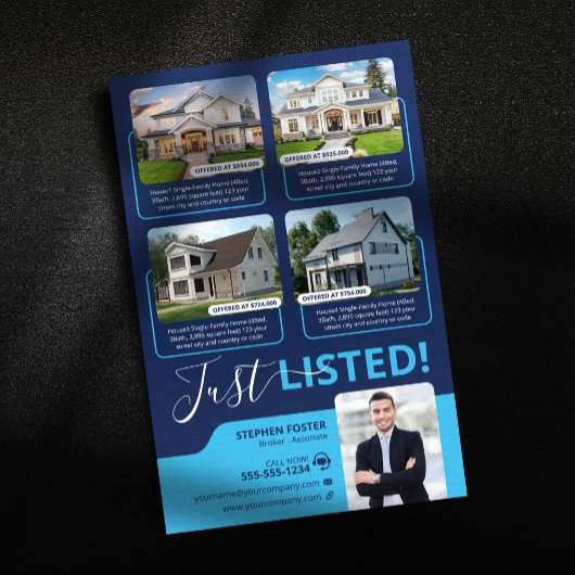 Blue Real Anwesen Agent Properties Listing Broker Flyer