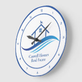 Blue Real Anwesen Company Modern Logo Custom Offic Große Wanduhr (Winkel)