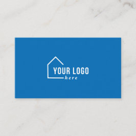 Blue Real Anwesen Logo Foto QR Code Business Card Visitenkarte