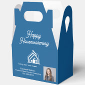 Blue Real Estate Company Agent Photo Customized Geschenkschachtel (Offen)