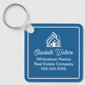 Blue Real Estate Company Personalized Realtor Schlüsselanhänger (Vorderseite)