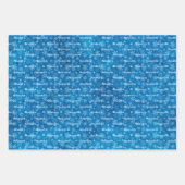 Blue Real Snowflakes Name Wrapping Paper Sheets Geschenkpapier Set (Vorderseite 3)