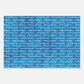 Blue Real Snowflakes Name Wrapping Paper Sheets Geschenkpapier Set (Vorderseite 2)