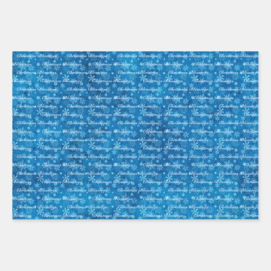 Blue Real Snowflakes Name Wrapping Paper Sheets Geschenkpapier Set (Vorderseite 2)