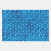Blue Real Snowflakes Name Wrapping Paper Sheets Geschenkpapier Set (Vorderseite)