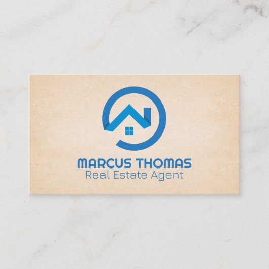 Blue Realtor-Logo | Eigenschaften Terminkarte (Vorderseite)