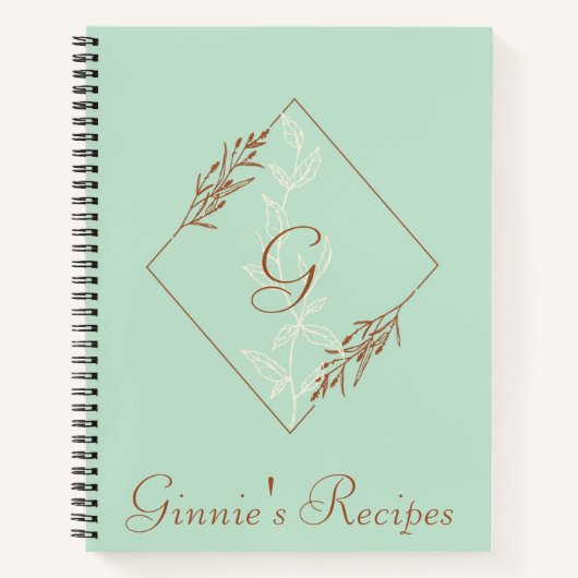 Blue Recipe Spirale Notebook Notizblock (Vorderseite)