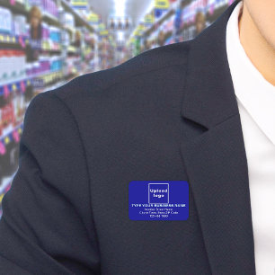 Blue Rectangle-Name-Tag für die Markenbezeichnung Namensschild