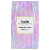 Blue Rectangle Shapes on Pink Background Vielen Da Kleine Geschenktüte (Vorderseite)