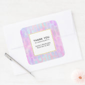 Blue Rectangle Shapes on Pink Party Vielen Dank Quadratischer Aufkleber (Umschlag)