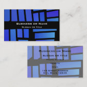 Blue Rectangular Tiles haben Black Background Visitenkarte (Vorne/Hinten)