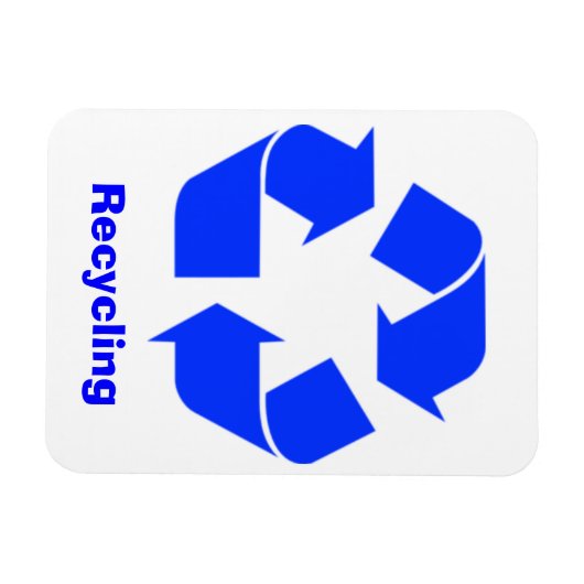 Blue Recycelnd Sign Magnet (Horizontal)