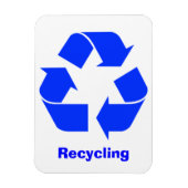Blue Recycelnd Sign Magnet (Vertikal)