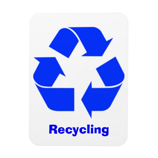 Blue Recycelnd Sign Magnet (Vertikal)