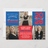 Blue & Red 4 Foto Abschluss Ankündigung (Vorderseite)