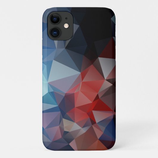 Blue Red Abstrakt Pyramid Muster Case-Mate iPhone Hülle (Rückseite)