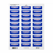 Blue & Red Address Label with Banner (Vorne)