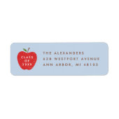 Blue Red Apple Preschool Graduation Address Label (Vorne)