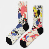 Blue Red Black Paint Spritzer Socken (Linkes Detail)