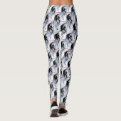 Blue Red Blume Black Dragon Leggings (Rückseite)