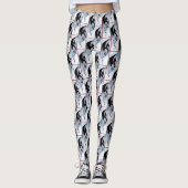 Blue Red Blume Black Dragon Leggings (Vorderseite)