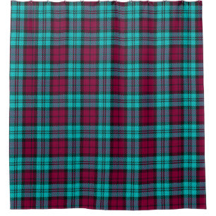 Blue Red Campbell Tartan Blackwatch Kariert Duschvorhang