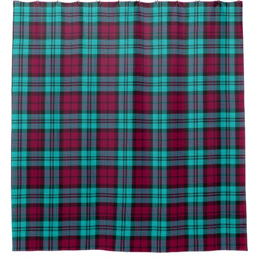 Blue Red Campbell Tartan Blackwatch Kariert Duschvorhang (Vorderseite)