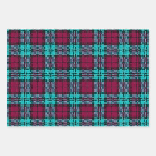 Blue Red Campbell Tartan Blackwatch Kariert Geschenkpapier Set (Vorderseite 3)