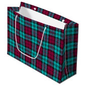 Blue Red Campbell Tartan Blackwatch Kariert Große Geschenktüte (Vorderseite Schrägansicht)