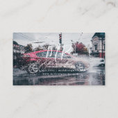 Blue Red Car Wash Räume Designer Bokeh Lights Visitenkarte (Rückseite)