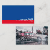 Blue Red Car Wash Räume Designer Bokeh Lights Visitenkarte (Vorne/Hinten)