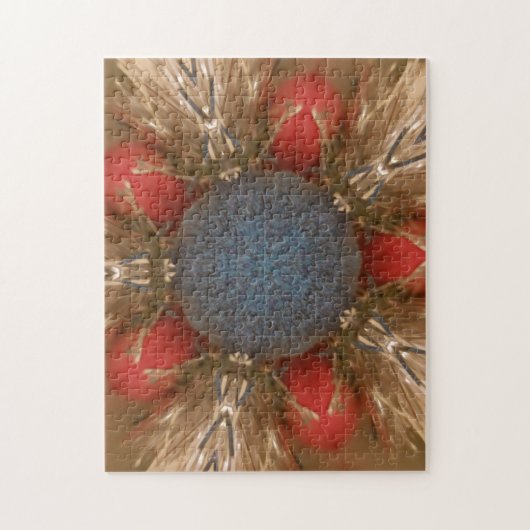 Blue Red Christmas Decoration Baubles Puzzle (Vertikal)