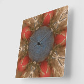 Blue Red Christmas Decoration Baubles Quadratische Wanduhr (Winkel)