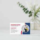 Blue & Red Clearing Service Haushaltshilfe Visitenkarte (Stehend Vorderseite)