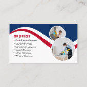 Blue & Red Clearing Service Haushaltshilfe Visitenkarte (Rückseite)