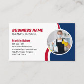 Blue & Red Clearing Service Haushaltshilfe Visitenkarte (Vorderseite)