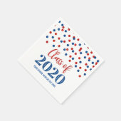 Blue Red Confetti Class of 2020 Abschluss Serviette (Ecke)
