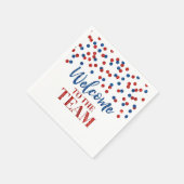Blue Red Confetti Willkommen im Team Napkins Serviette (Ecke)