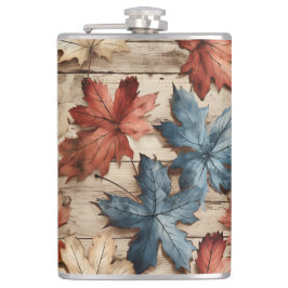 BLUE RED CREAM FALL AUTUMN LEAVES FLACHMANN