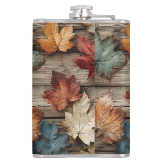 BLUE RED CREAM FALL AUTUMN LEAVES FLACHMANN (Rückseite)