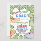 Blue Red Dinosaurier Geburtstagseinladungen Einladung (Vorderseite)