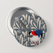 Blue & Red Fairy Wren Button (Vorne & Hinten)