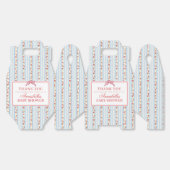 Blue & Red Fancy Floral Baby Shower Gable Favor Geschenkschachtel (Ungeklappt)