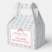 Blue & Red Fancy Floral Birthday Party Gable Favor Geschenkschachtel (Rückseite)