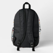 Blue & Red Fast Retro Vintag Racing Cars School Bedruckter Rucksack (Rückseite)